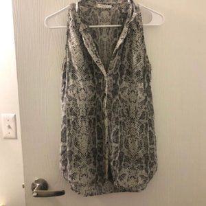 Equipment Silk Snakeskin Print Blouse Sz S